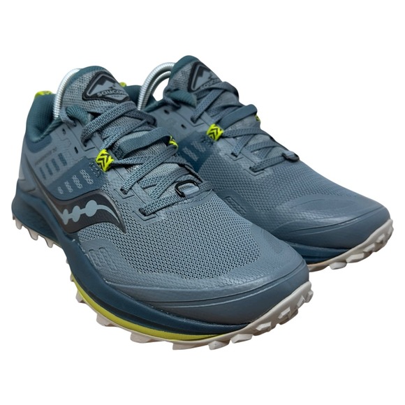 Saucony Peregrine 10 Men Size 7 Trail Running Shoes Athletic Sneakers Gray Green - Picture 1 of 13